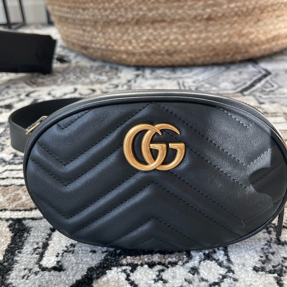 Gucci Calfskin GG Marmont Belt Bag